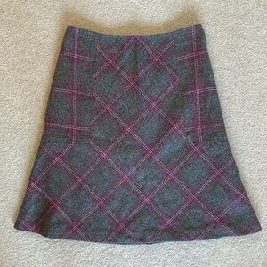 Vintage Talbots Gray/Pink Plaid Skirt